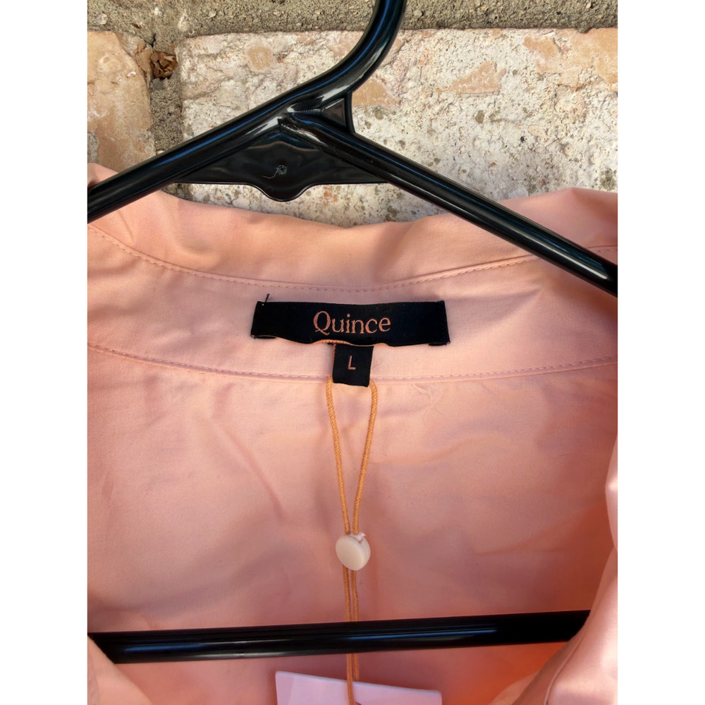 Quince Women’s Light Pink/Peach Long Sleeve Button-Up Shirt L NWT 100% Cotton - Picture 3 of 4
